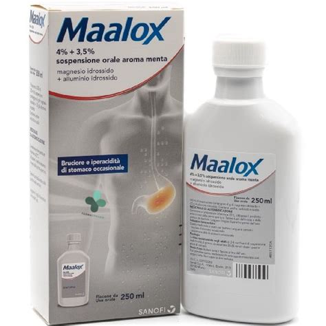 Maalox Plus Sospensione Orale 435 Menta 250 Ml