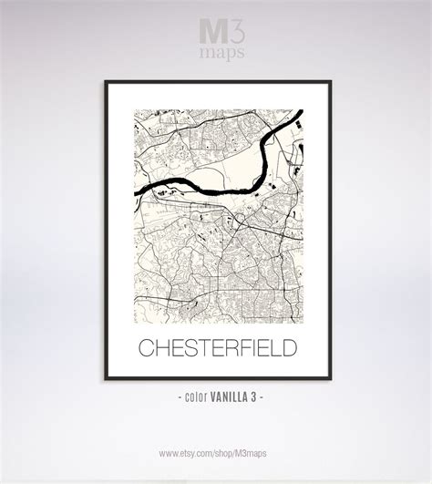 Chesterfield Missouri Chesterfield MO Map Chesterfield Map - Etsy