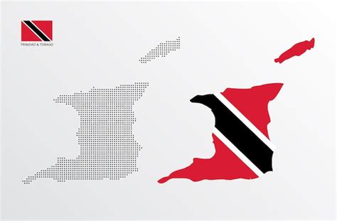 Premium Vector Set Of Political Maps Of Trinidad And Tobago With Regions Isolated And Flag On