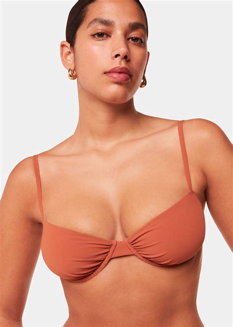 Rust Ruched Underwired Bikini Top Whistles