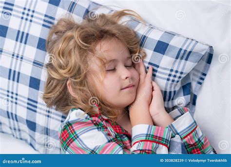 Little Boy Sleeps Kid Sleeps On Bed Napping Cute Child Sleeping