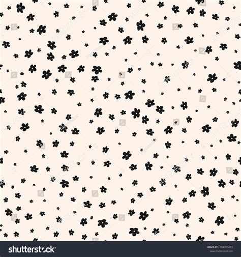 Ditsy Pattern Simple Vector Black White Stock Vector Royalty Free