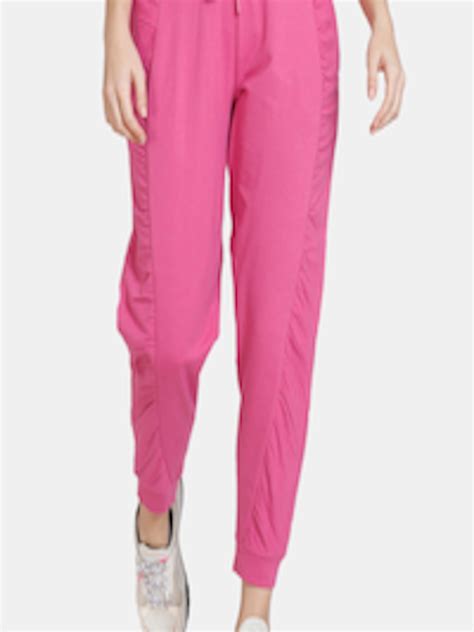 Buy Zelocity By Zivame Women Pink Printed Cotton Sports Joggers Track