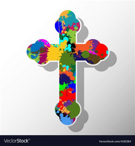 Colorful Cross Royalty Free Vector Image Vectorstock