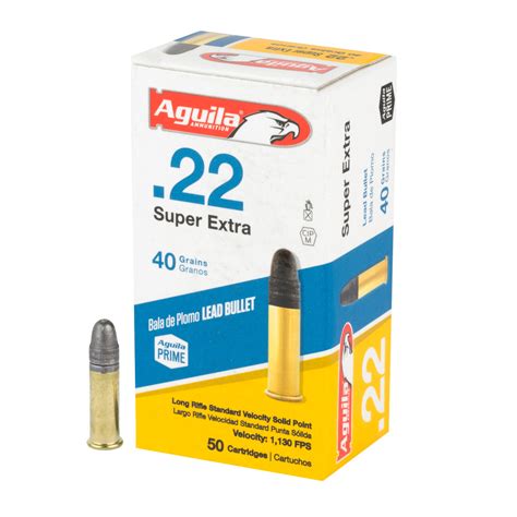 Aguila Super Extra Standard Velocity 22 Long Rifle 22 Lr 40gr Lead Round Nose 50box