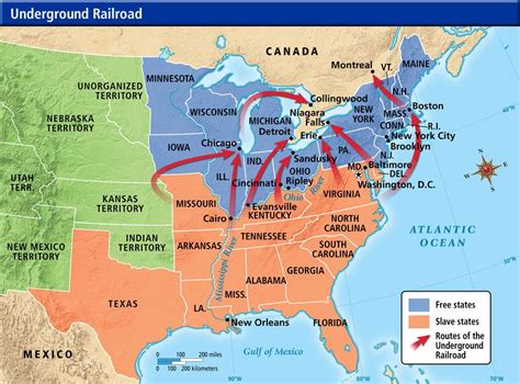 Map Of Underground Railroad