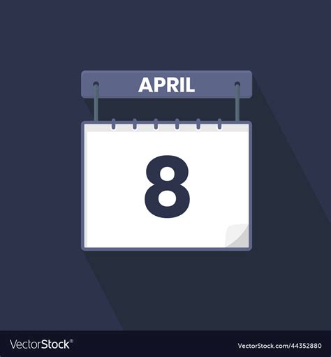 8th april calendar icon april 8 calendar date Vector Image