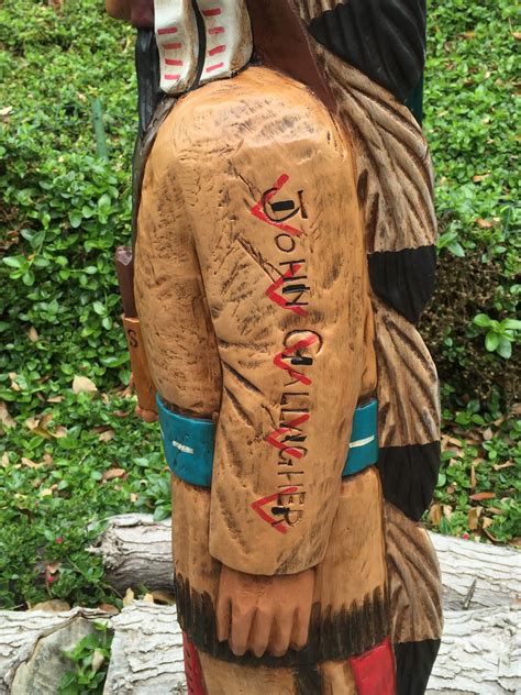 John Gallagher Foot Carved Wooden Cigar Store Indian Statue Etsy