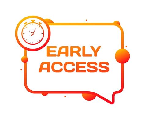 Premium Vector | Early access sign flat red stopwatch icon early access ...