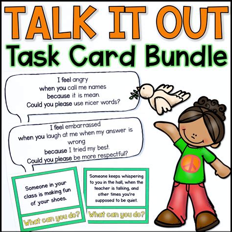 Talk It Out I Message Task Card Bundle Shop The Responsive Counselor