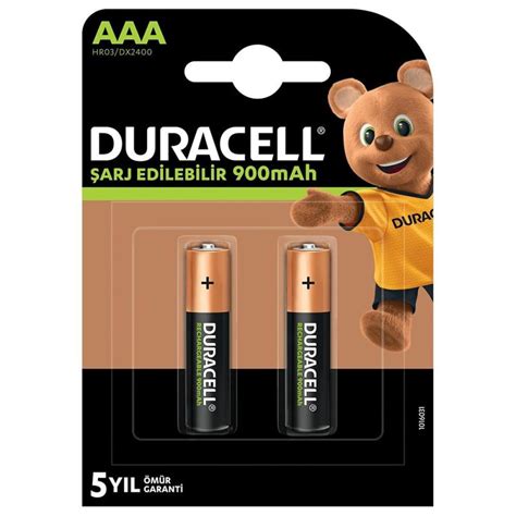 Duracell V Mah Aaa Arj Edilebilir Nce Kalem Pil Li Paket