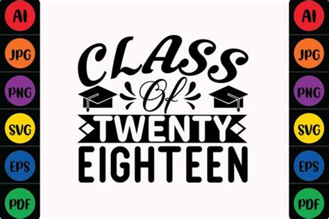 Class Of Twenty Eighteen Graphic By Mina Akter · Creative Fabrica