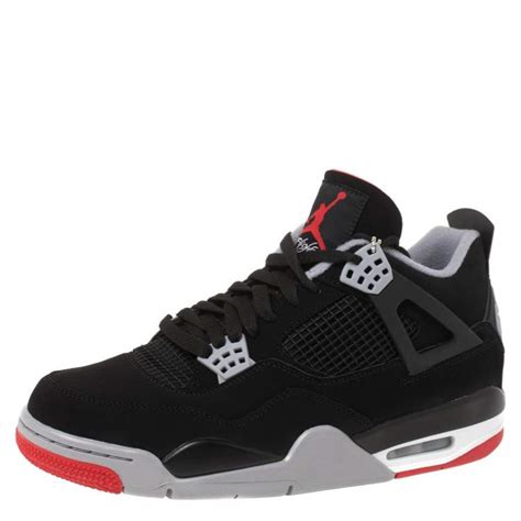 Air Jordan Black/Red Suede 4 Retro Bred 2019 Release Sneakers Size 44 ...