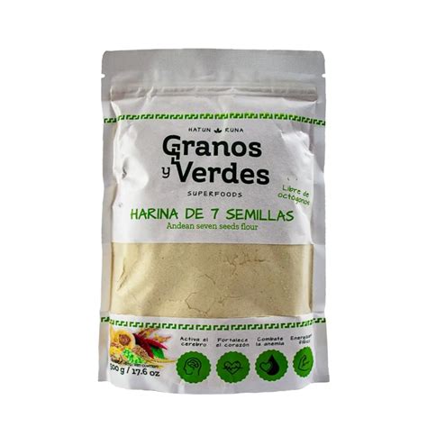 Harina De 7 Semillas X 500 G Granos Y Verdes