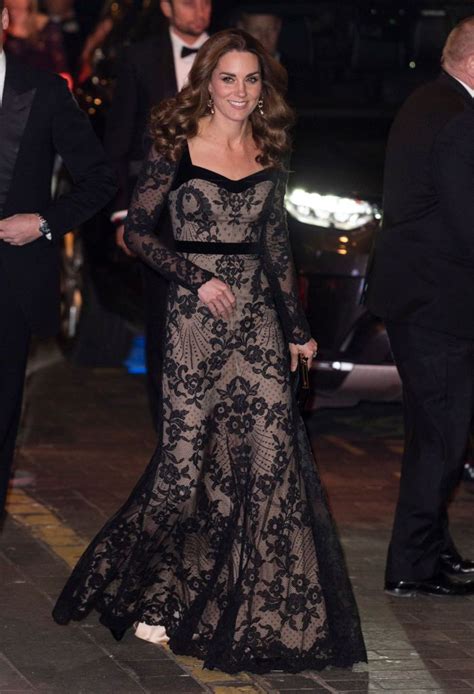 Kate Middleton Stuns In Lace Gown At The 2019 Royal Variety Performance