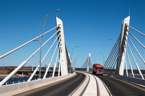 Newly constructed Kazungula bridge over the Zambezi crossing the ...