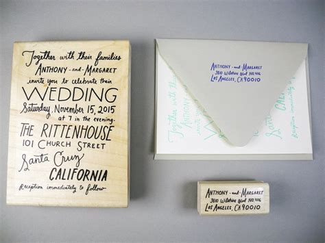 Custom Hand lettered Wedding Invitation Rubber Stamp – Paper Pastries