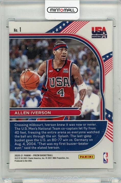 Mint Panini Prizm Allen Iverson Usa Base Card