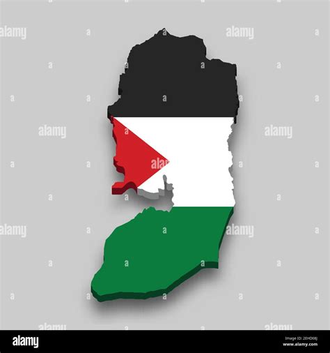 3d isometric Map of Palestine with national flag. Vector Illustration Stock Vector Image & Art ...