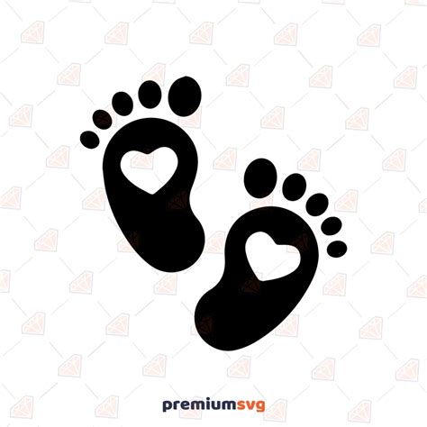 Baby Feet with Heart SVG, Newborn SVG Instant Download | PremiumSVG