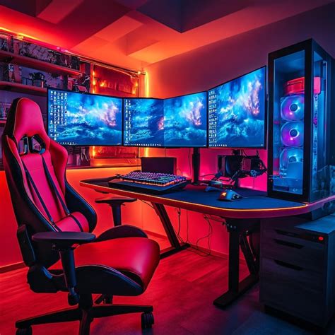 RGB Gaming Setup | Premium AI-generated image