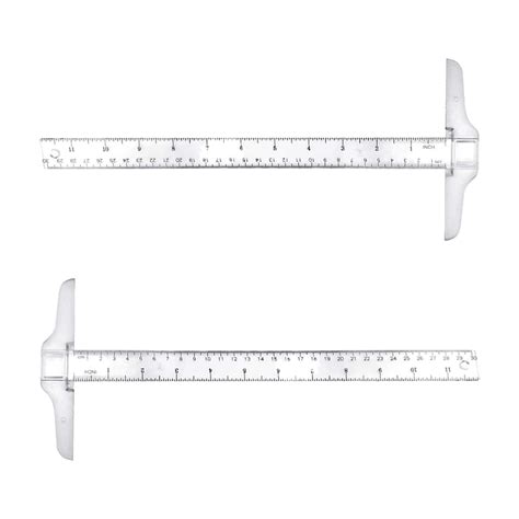 Buy 2 Pcs T Shape Rulers Precision T Shape Metric Rulers Double Side