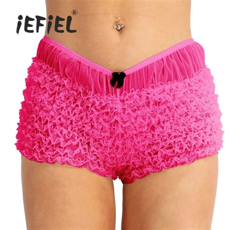 IEFiEL Women Lingerie Sexy Panties Ruffled Lace With Bow String Femme