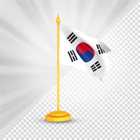 Renderização 3d da bandeira da coreia PSD Premium