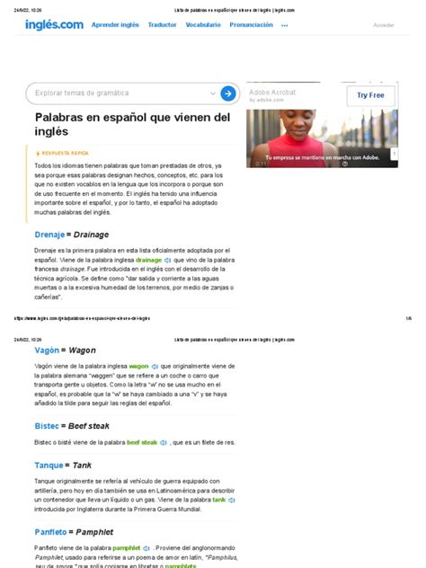 Lista De Palabras En Español Que Vienen Del Inglés Inglé Pdf