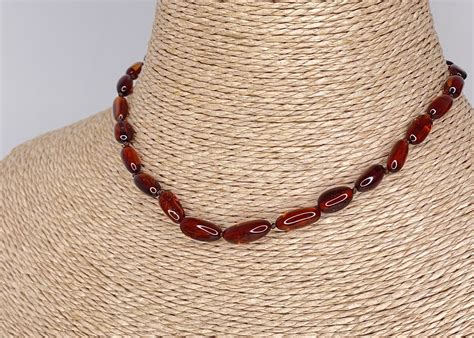 Collier Ambre Pour Enfant En Pierre Naturelle Perles Ovales Ambre