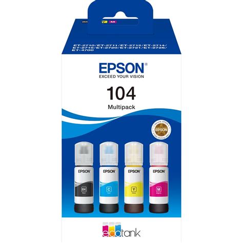 Druckerpatronen MultiPack Epson 104 Schwarz Cyan Magenta Gelb 260 Ml