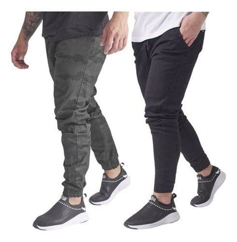 Kit Cal As Jogger Sarja Cargo Masculina Da Moda Punho E El Stico