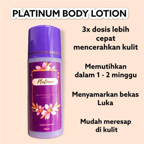 Jual Platinum Whitening Night Lotion Tripel Dosis Shopee Indonesia