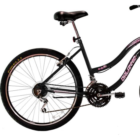 Bicicleta Aro Feminina Beach Marchas Preta No Shoptime