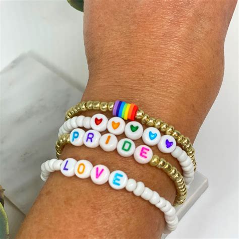 Gay Pride Bracelet Rainbow Bracelet Lgbtq Bracelet Pride Etsy