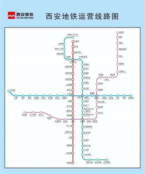 西安地铁2号线线路图 本地宝