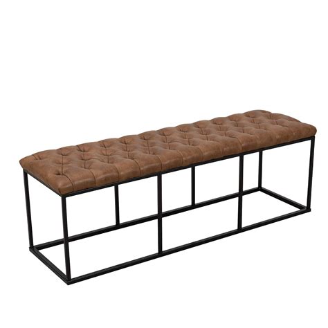 Best Modern Leather Upholstered Tufted Dining Bench Black Your Home Life