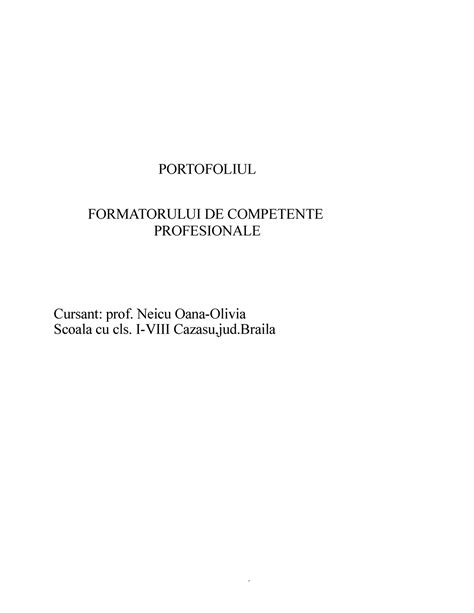 355663210 Portofoliul Final Curs Formator 1 Portofoliul Formatorului