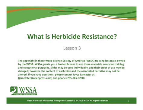 Pdf What Is Herbicide Resistance Weeds Are Herbicideresistant