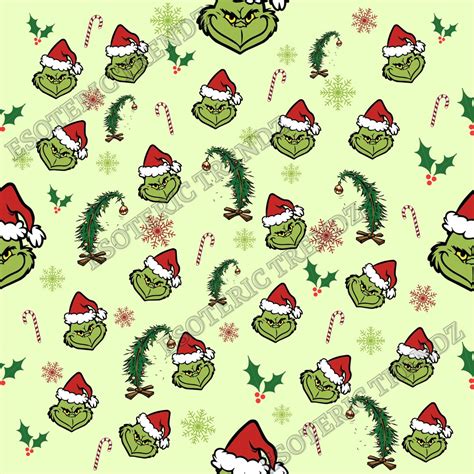 Grinch Digital Paper Grinch Seamless File Christmas Digital Etsy