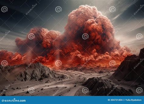 Impact Event Asteroid Explosion. Generate Ai Stock Illustration ...