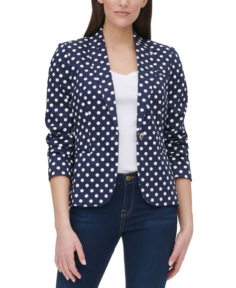 Tommy Hilfiger Polka Dot Blazer Midnightivory Polka Dot Print Polka Dots Blazers For Women