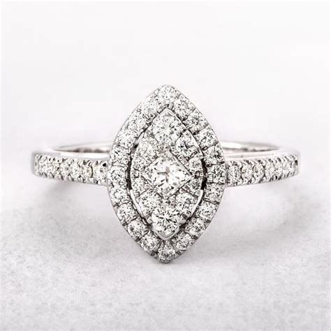 Ct White Gold Marquise Shape Halo Diamond Ring