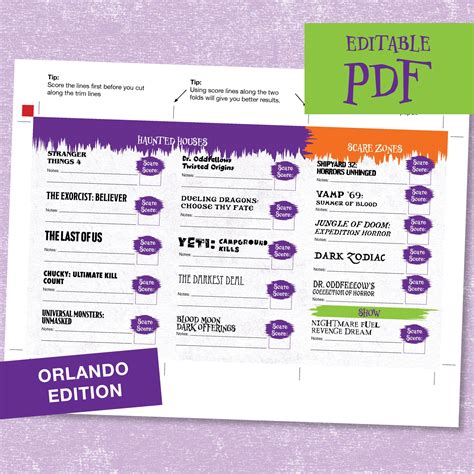 Halloween Horror Nights 2023 Passport - ORLANDO - PRINTABLE PDF