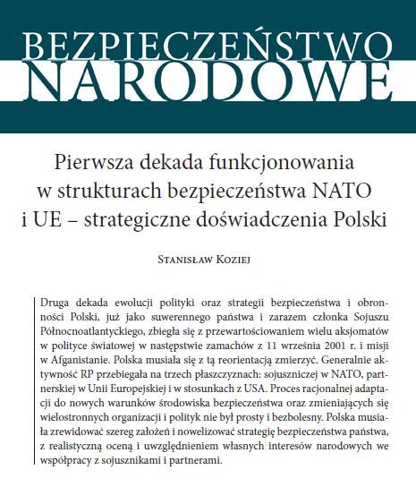 Szef Bbn O Strategicznych Do Wiadczeniach Polski W Nato I Ue