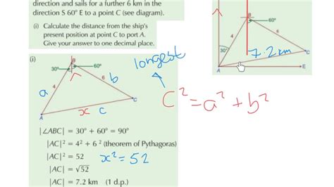 Lc Ol Trigonometry In Practical Problems Compass Bearings Question