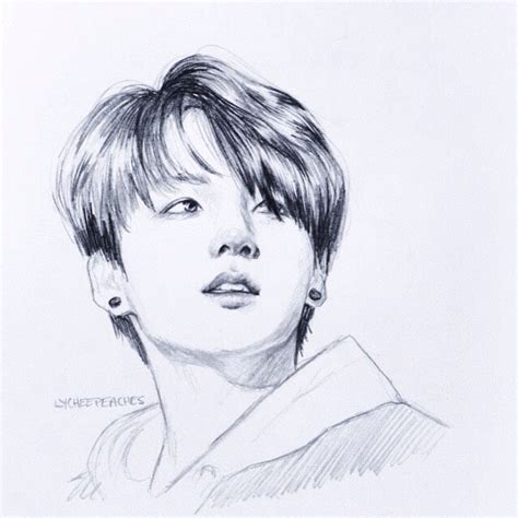 Best Free Bts Jungkook Sketch Drawing With Pencil Sketch Art And