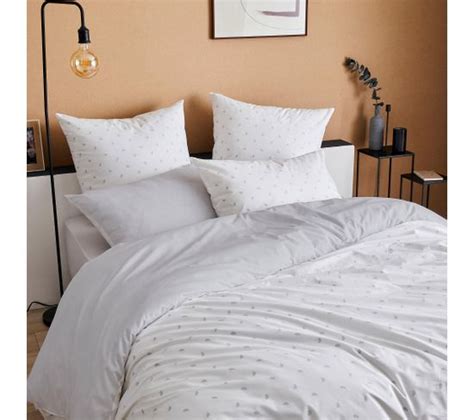 Housse De Couette X Cm Percale Coton Alex Gris Nuage Housse De