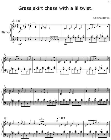 Grass Skirt Chase With A Lil Twist Sheet Music For Piano