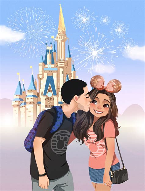 Disney Style disney Portrait, Cartoon Wedding Couple and Family ...